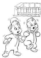 A coloring page of alvin and the chipmunks